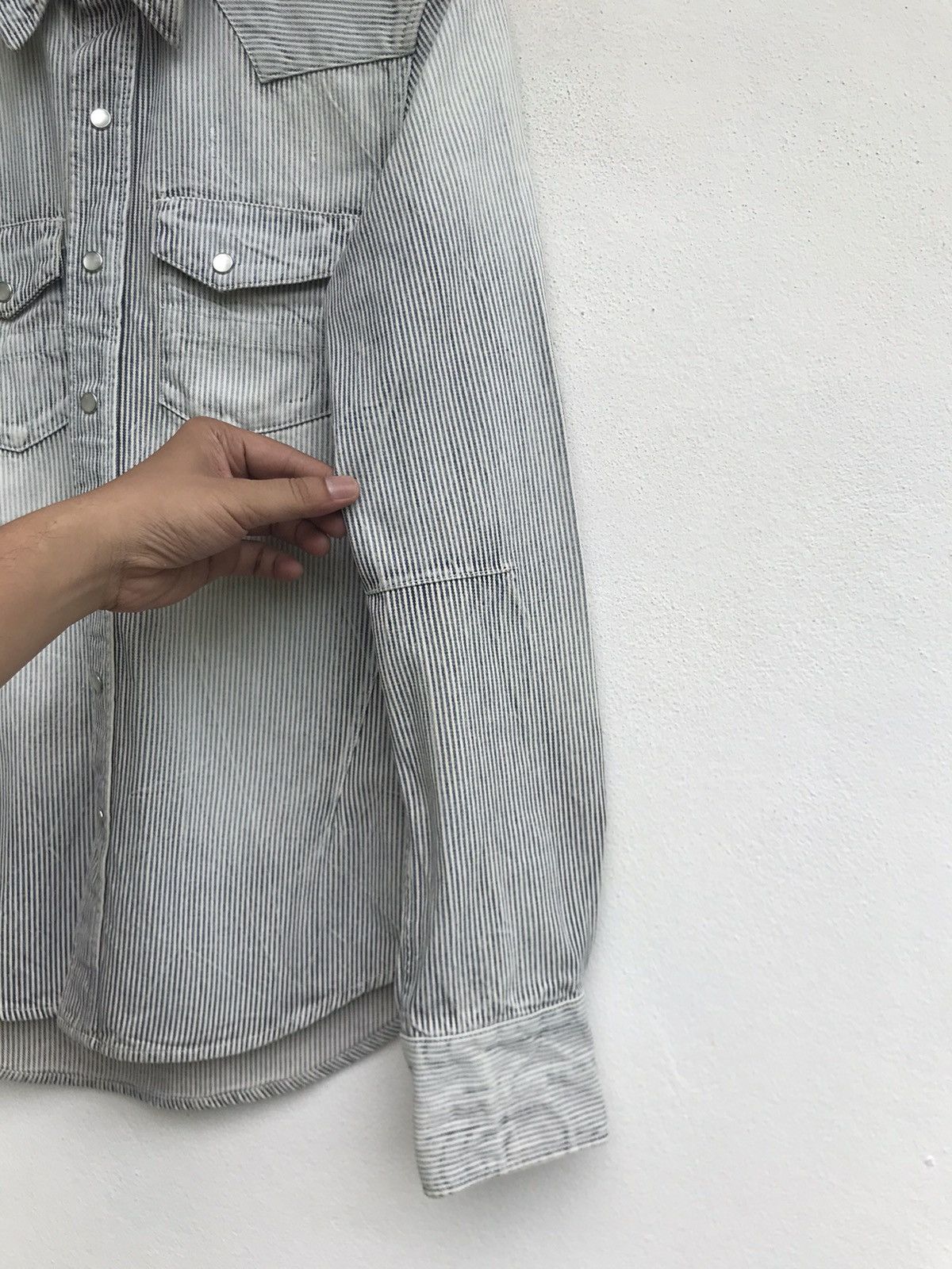 Number (N)ine Camp Collar Snap Button Heavy Cotton Long Sleeve Size US XS / EU 42 / 0 - 8 Thumbnail