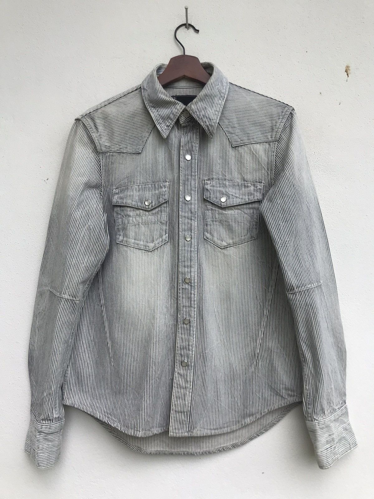 Number (N)ine Camp Collar Snap Button Heavy Cotton Long Sleeve Size US XS / EU 42 / 0 - 1 Thumbnail