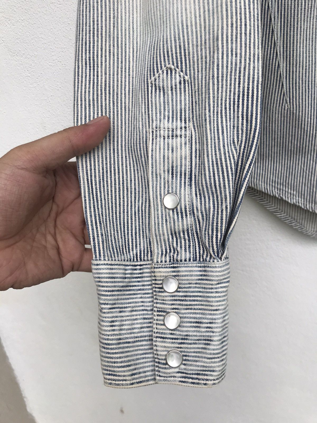Number (N)ine Camp Collar Snap Button Heavy Cotton Long Sleeve Size US XS / EU 42 / 0 - 10 Thumbnail