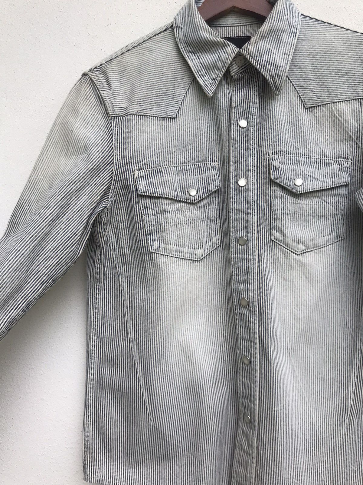 Number (N)ine Camp Collar Snap Button Heavy Cotton Long Sleeve Size US XS / EU 42 / 0 - 11 Thumbnail