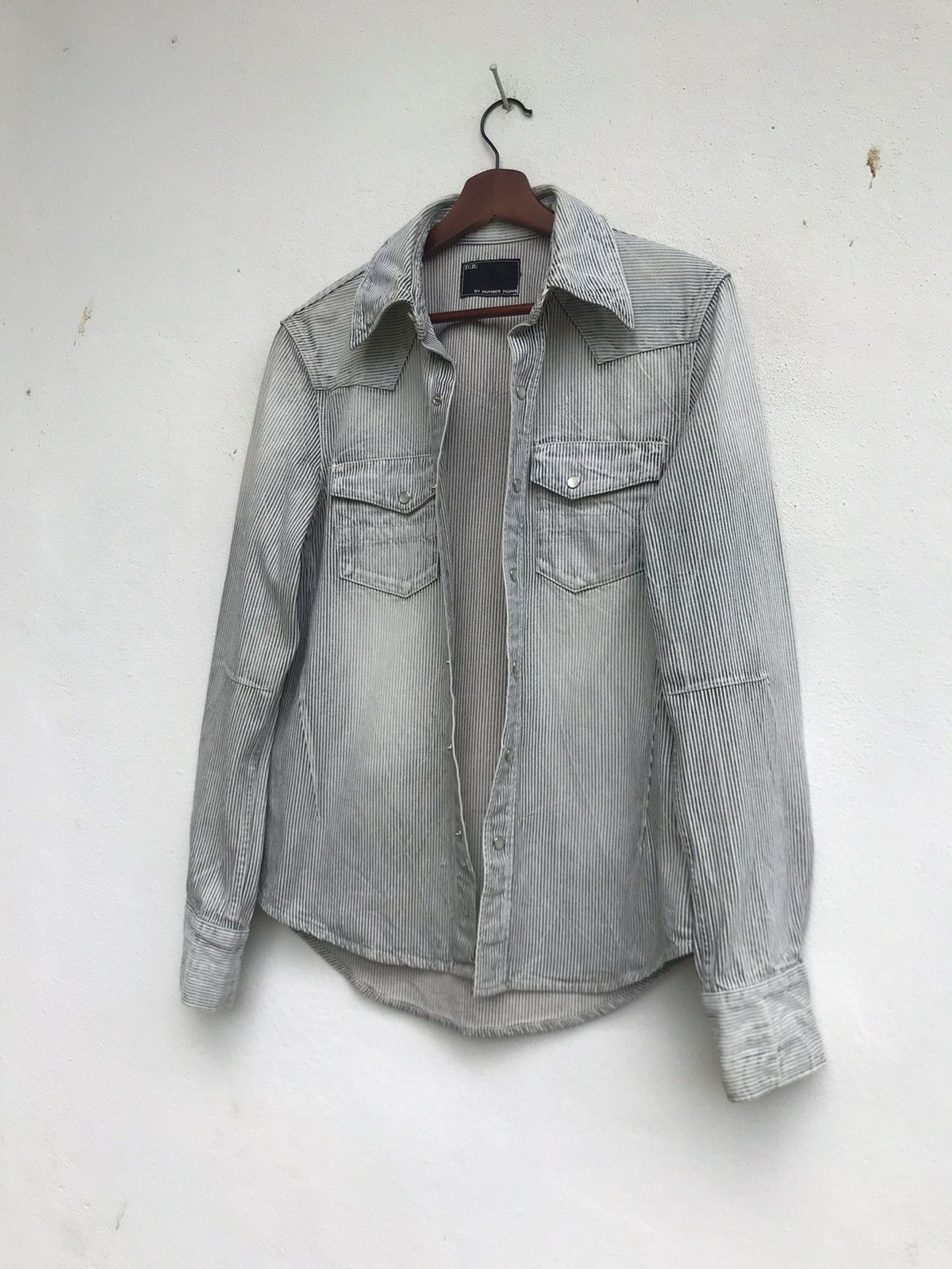 Number (N)ine Camp Collar Snap Button Heavy Cotton Long Sleeve Size US XS / EU 42 / 0 - 3 Thumbnail