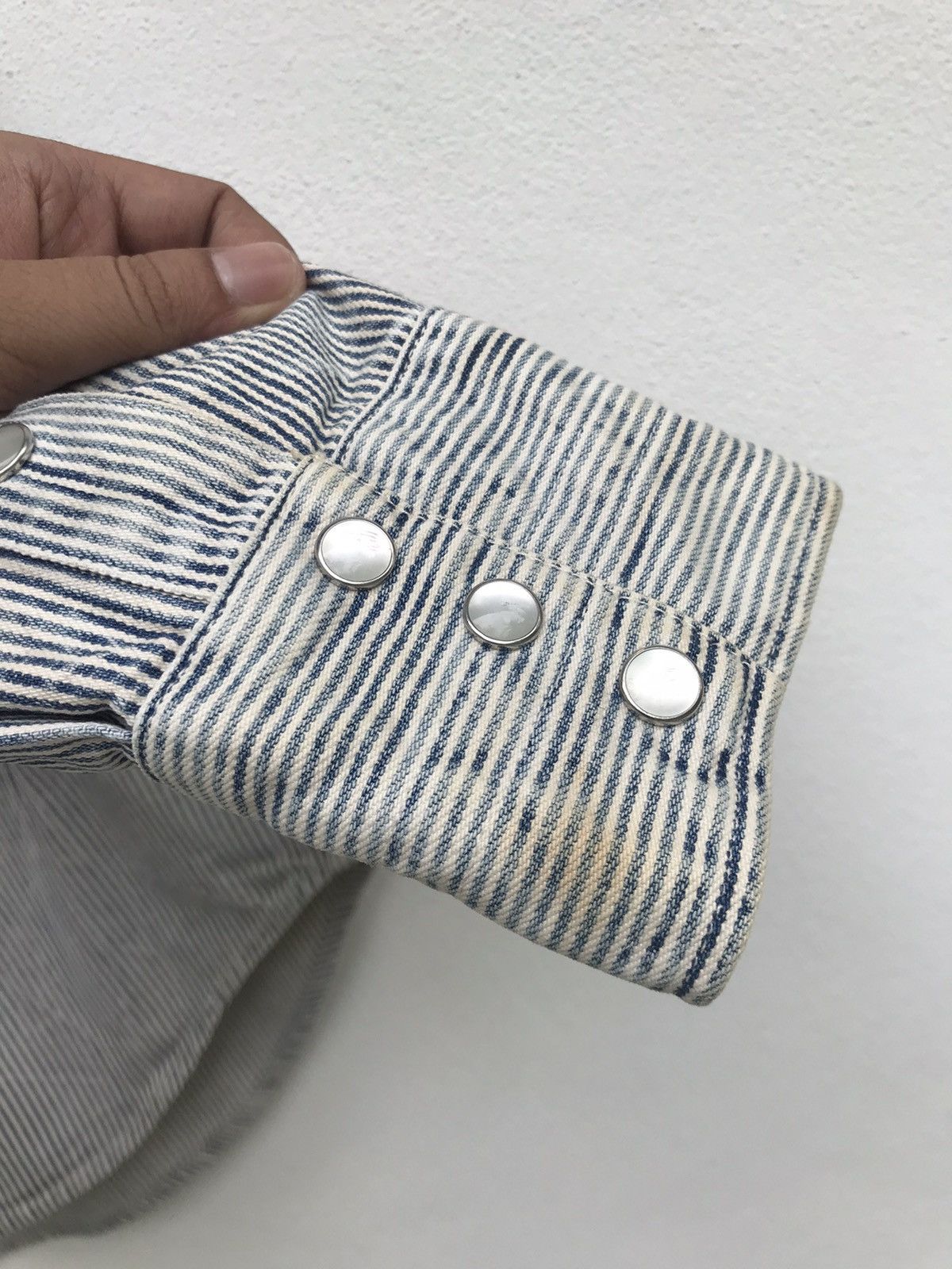 Number (N)ine Camp Collar Snap Button Heavy Cotton Long Sleeve Size US XS / EU 42 / 0 - 9 Thumbnail