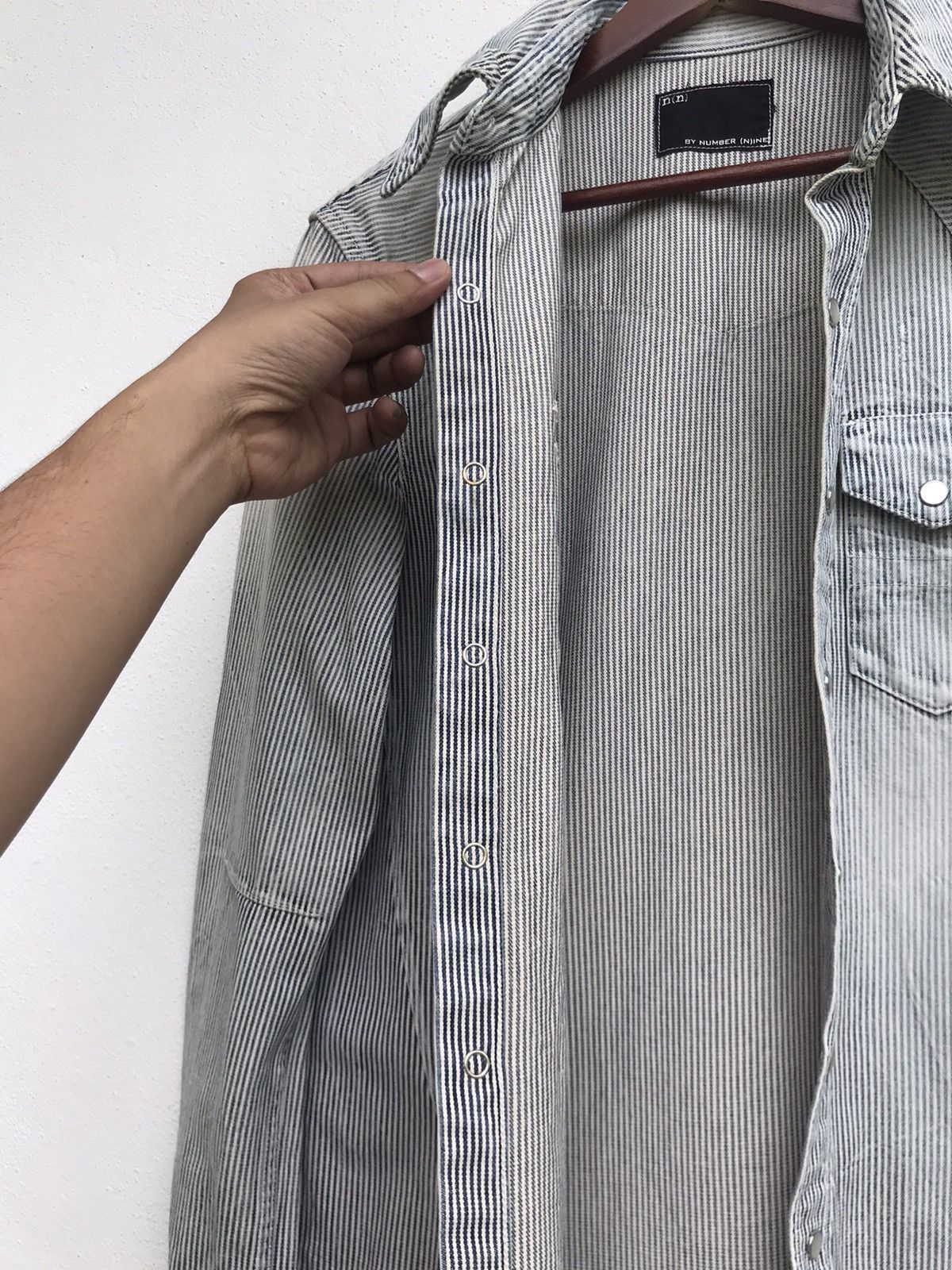 Number (N)ine Camp Collar Snap Button Heavy Cotton Long Sleeve Size US XS / EU 42 / 0 - 23 Thumbnail
