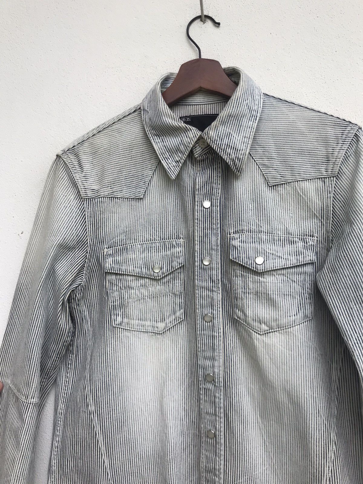 Number (N)ine Camp Collar Snap Button Heavy Cotton Long Sleeve Size US XS / EU 42 / 0 - 2 Thumbnail