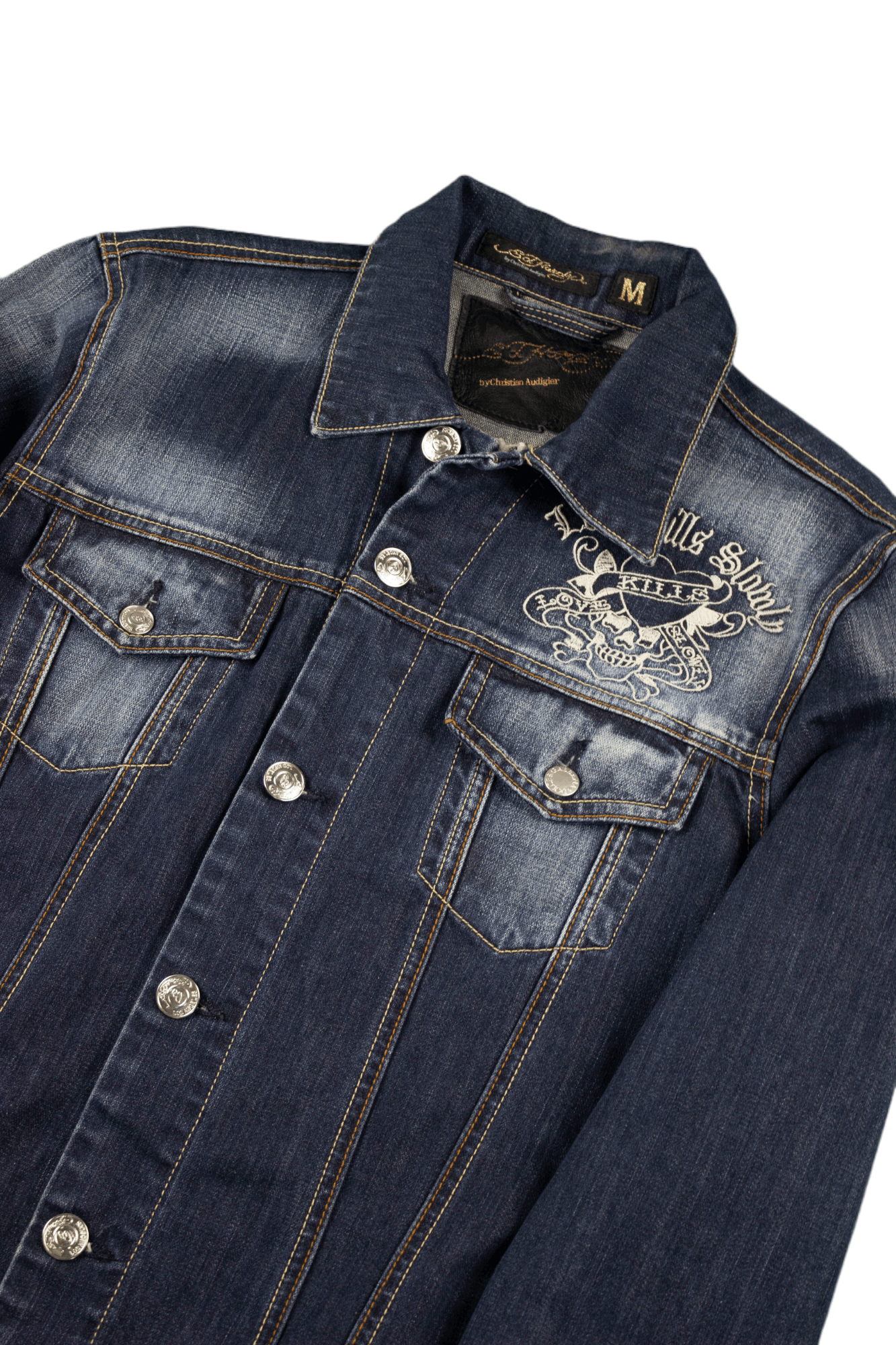 Christian Audigier Ed Hardy Denim Jacket Drip Size US M / EU 48-50 / 2 - 2 Thumbnail
