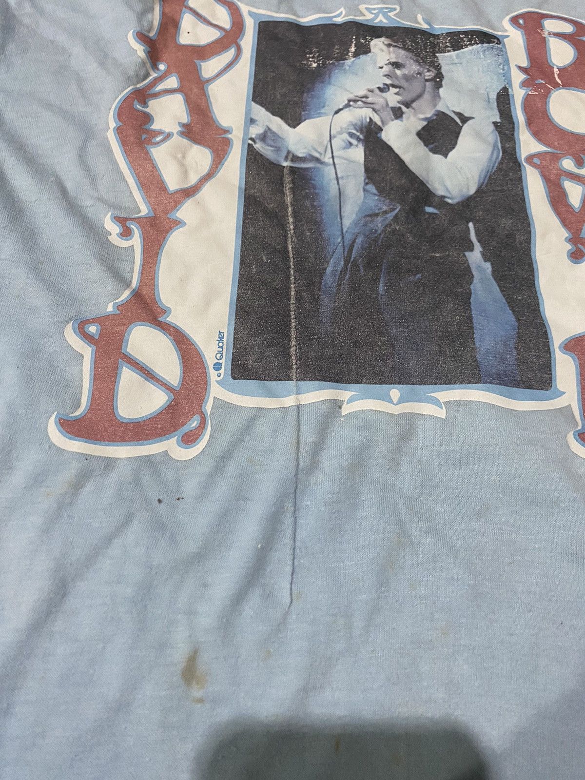 Band Tees vtg 70s DAVID BOWIE 1976 promo iron on shirt new wave punk Size US M / EU 48-50 / 2 - 4 Thumbnail