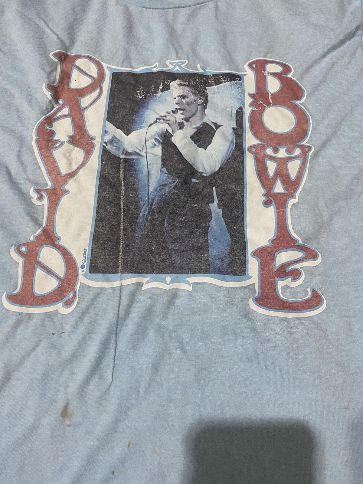 Band Tees vtg 70s DAVID BOWIE 1976 promo iron on shirt new wave punk Size US M / EU 48-50 / 2 - 3 Thumbnail