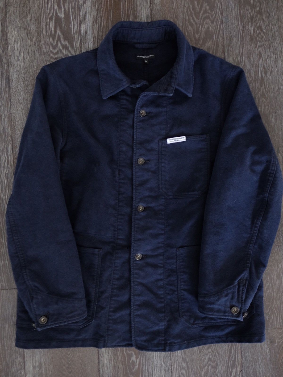 Engineered Garments EG X The Bureau Belfast Navy Blue Moleskin Portview Jacket Size US L / EU 52-54 / 3 - 2 Thumbnail