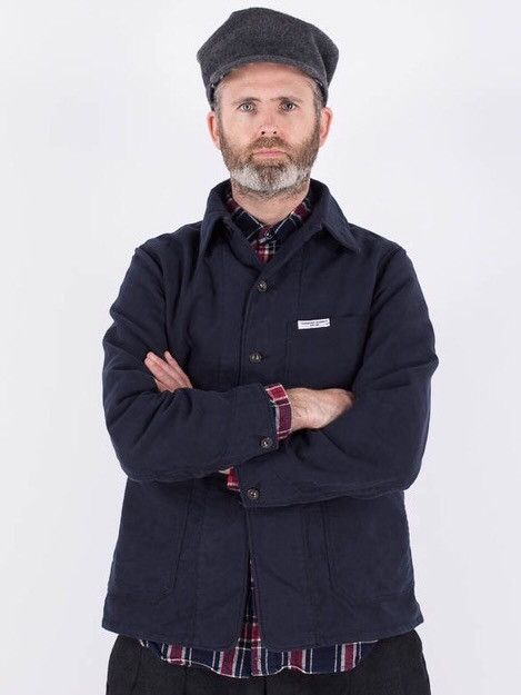Engineered Garments EG X The Bureau Belfast Navy Blue Moleskin Portview Jacket Size US L / EU 52-54 / 3 - 1 Thumbnail