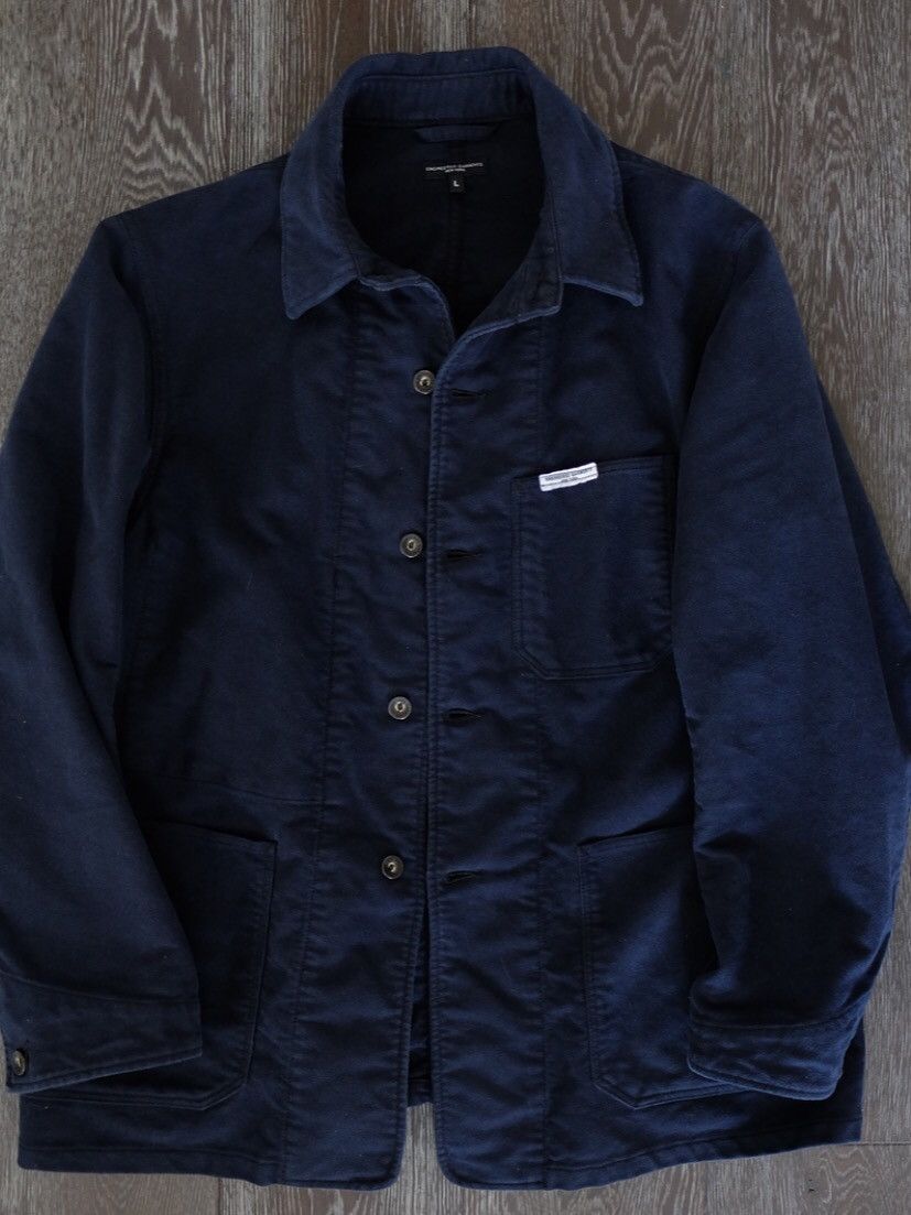 Engineered Garments EG X The Bureau Belfast Navy Blue Moleskin Portview Jacket Size US L / EU 52-54 / 3 - 3 Thumbnail