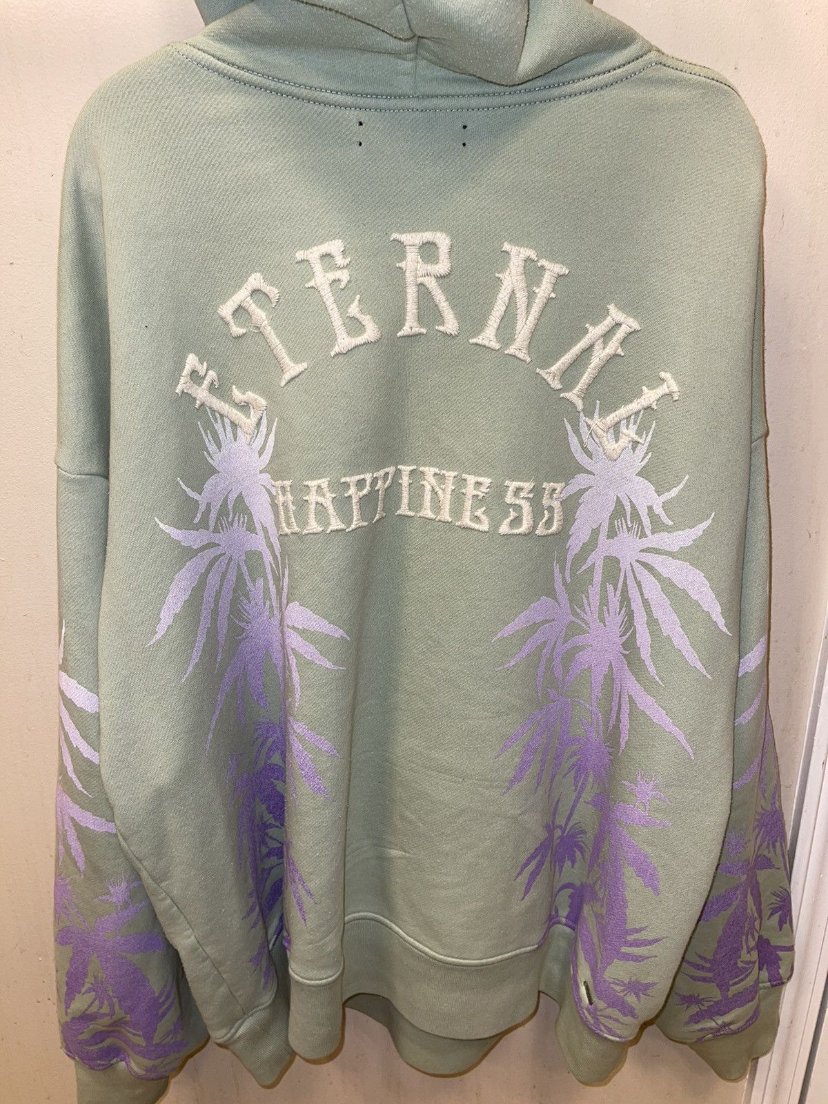 Amiri AMIRI Oversized Eternal Happiness Hoodie palm tree Black | Grailed