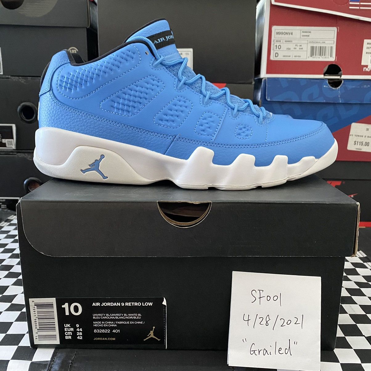 Jordan Brand Used Air Jordan 9 Retro Low Pantone 2016 UNC Size 10 Grailed