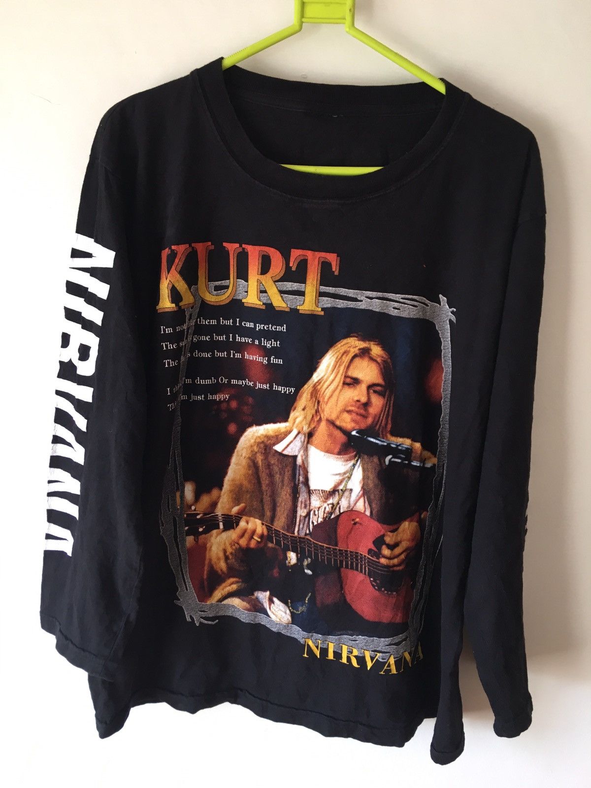 Vintage Vintage Kurt Cobain Nirvana in New York Dumb Lyrics T Shirt |  Grailed