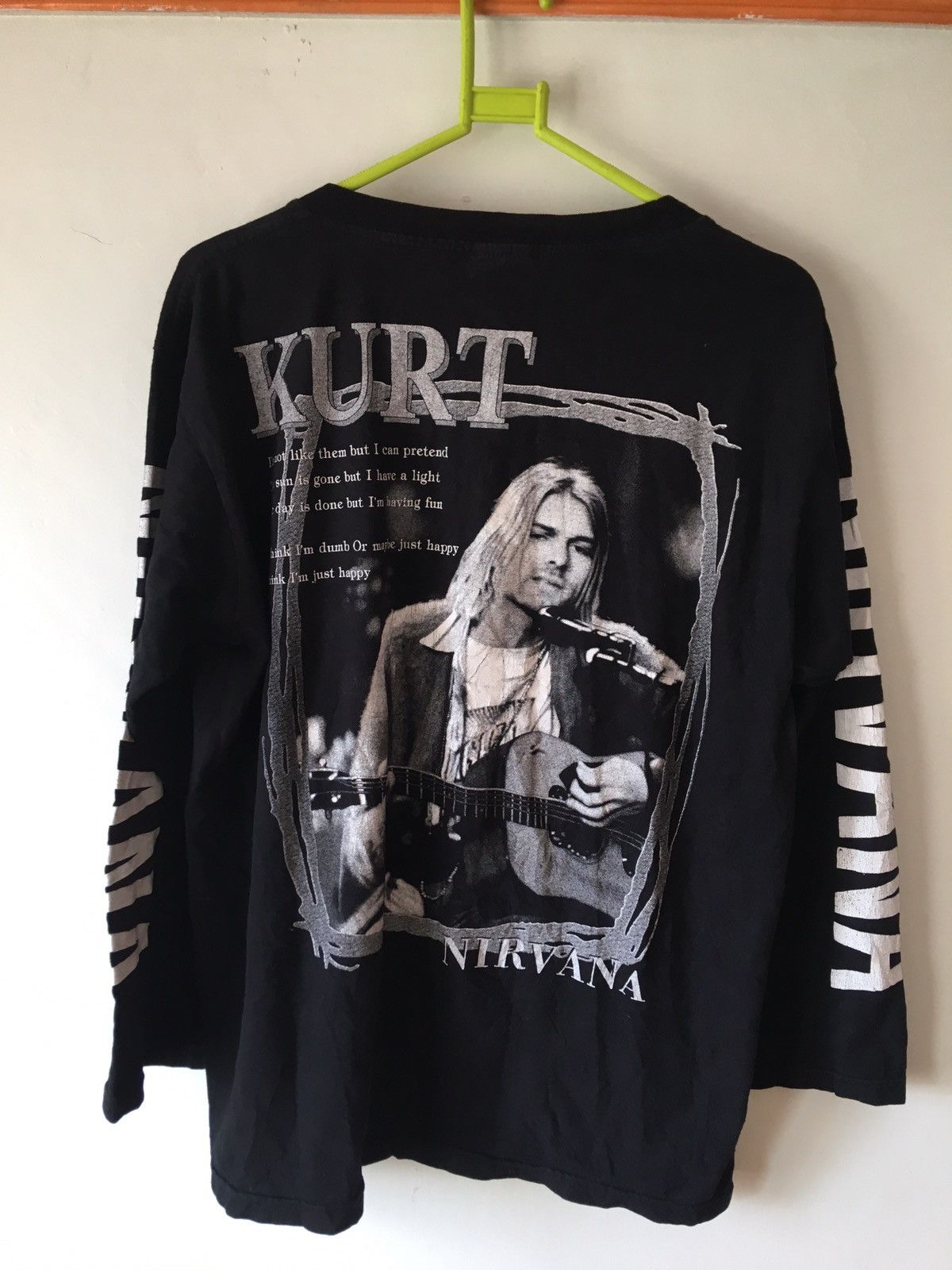 Vintage Vintage Kurt Cobain Nirvana in New York Dumb Lyrics T Shirt |  Grailed