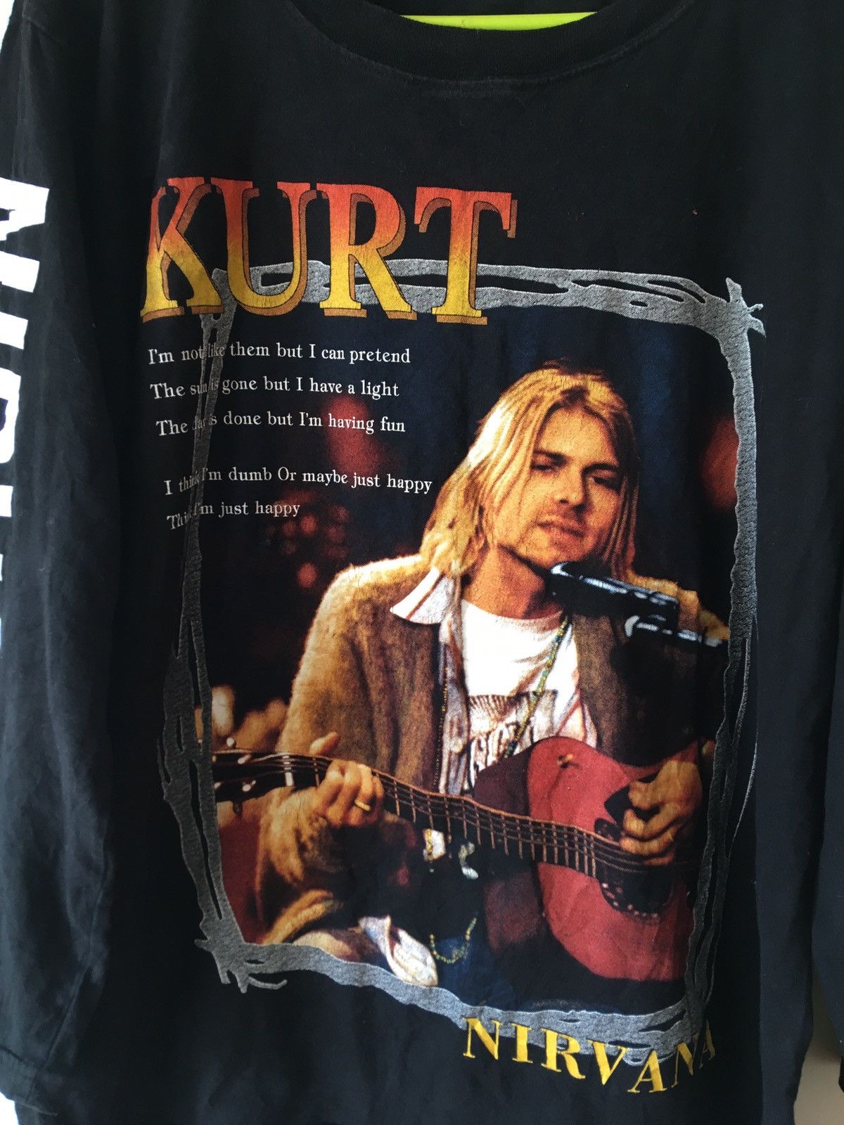 Vintage Vintage Kurt Cobain Nirvana in New York Dumb Lyrics T Shirt |  Grailed