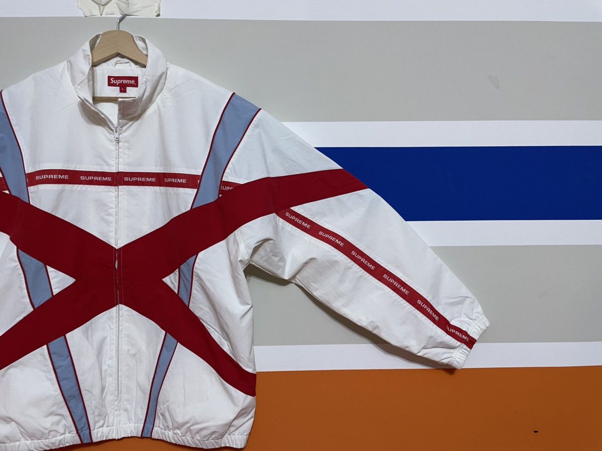Supreme Cross paneled track jacket | Grailed