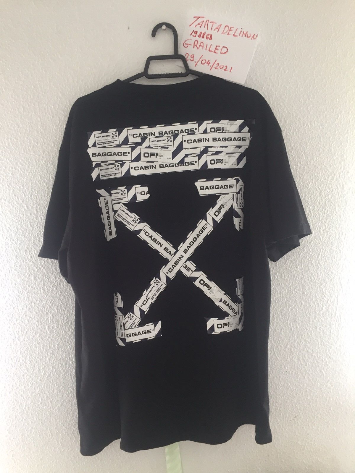 Off white cabin luggage best sale t shirt