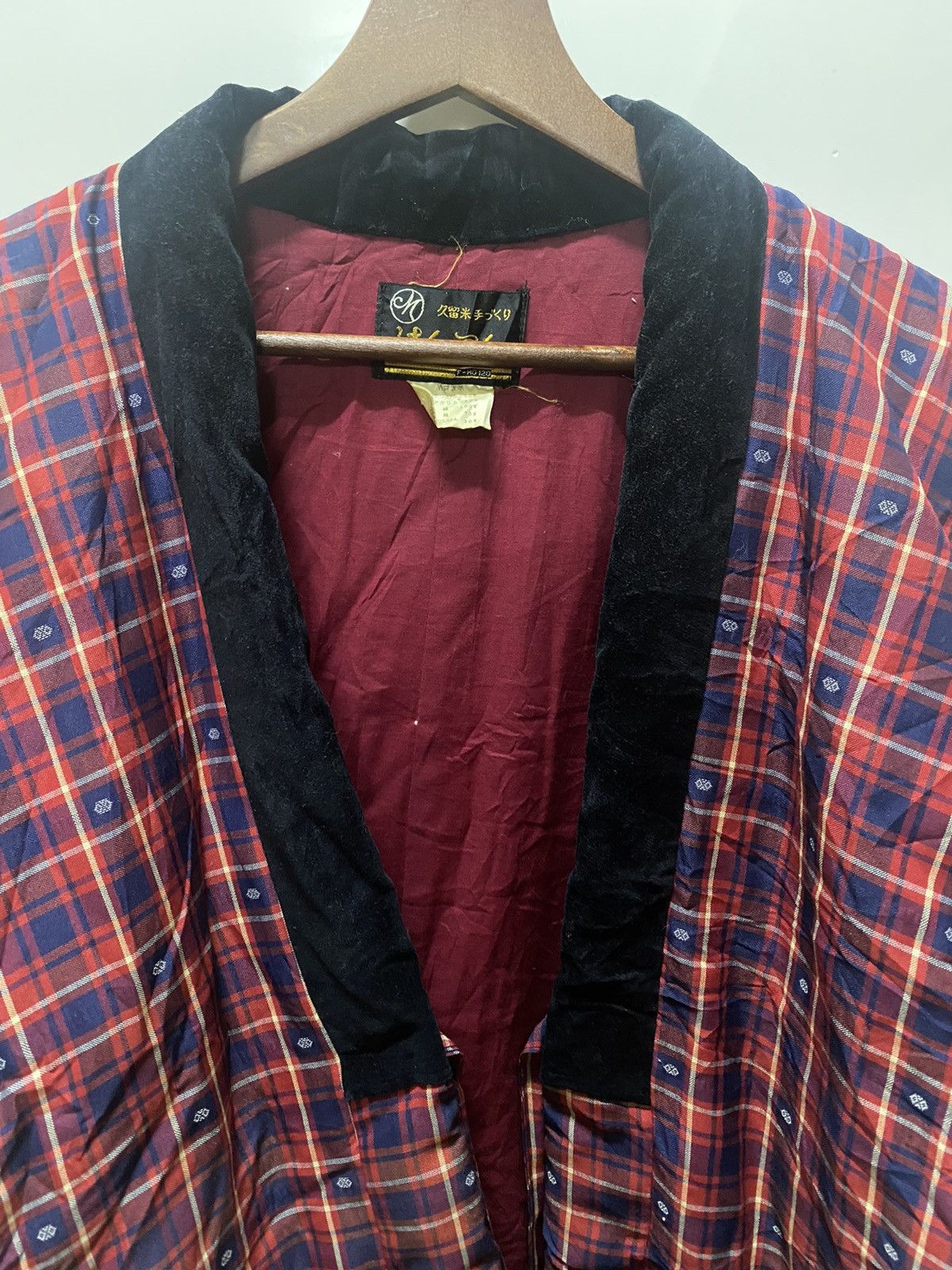 Japanese Brand Vintage 90s ichimatsu checkered tartan padded kimono k6 Size US L / EU 52-54 / 3 - 3 Thumbnail