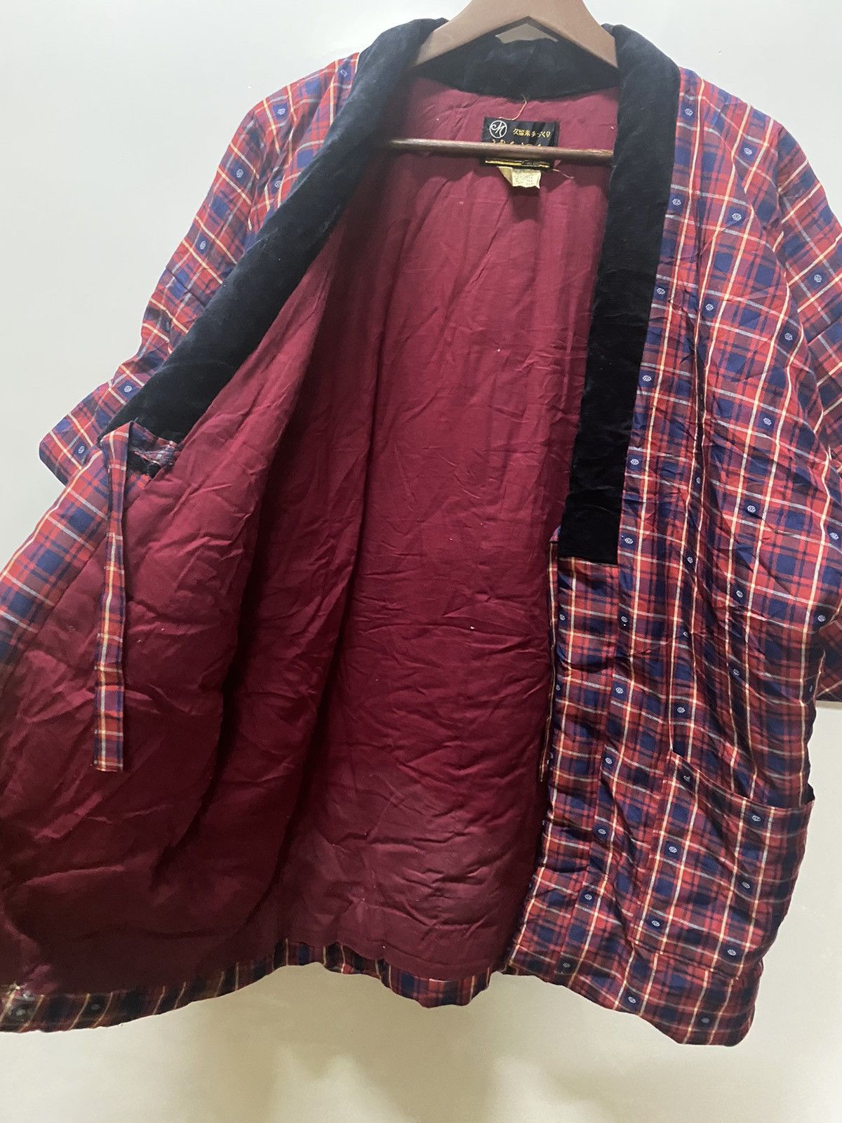Japanese Brand Vintage 90s ichimatsu checkered tartan padded kimono k6 Size US L / EU 52-54 / 3 - 2 Thumbnail