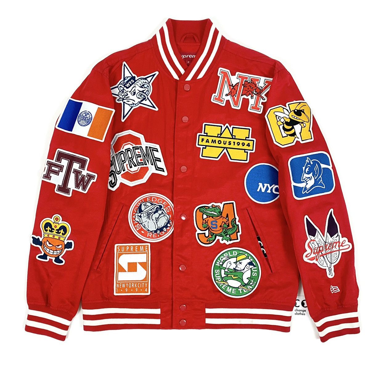 Supreme Supreme NCAA Varsity Jacket College Patches Red 07 NBA MLB