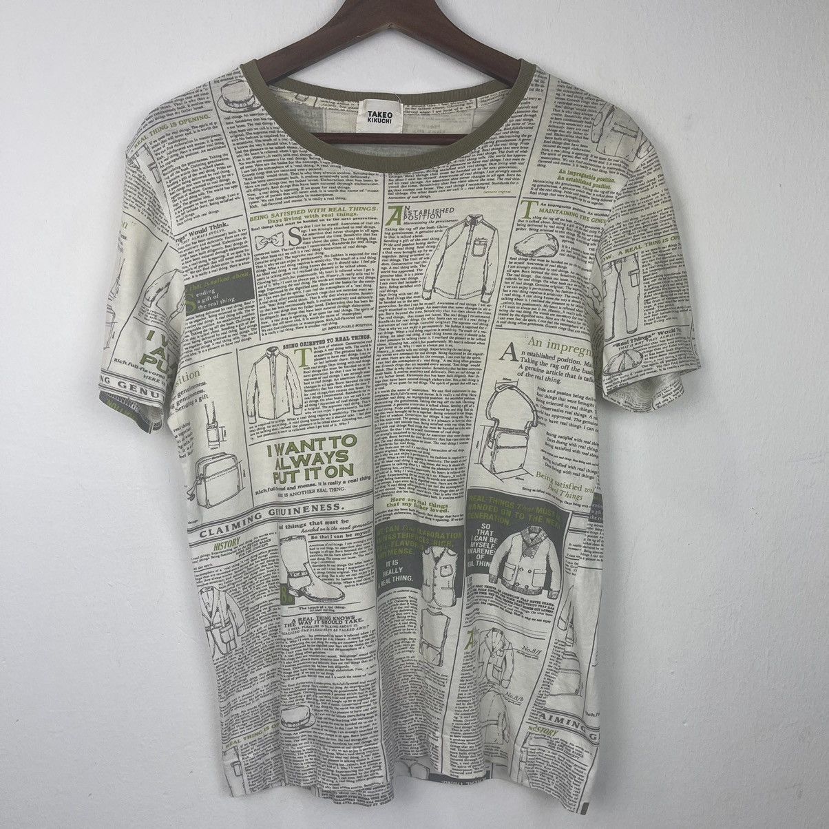 Japanese Brand Takeo Kikuchi Overprint Tee Size US M / EU 48-50 / 2 - 1 Thumbnail