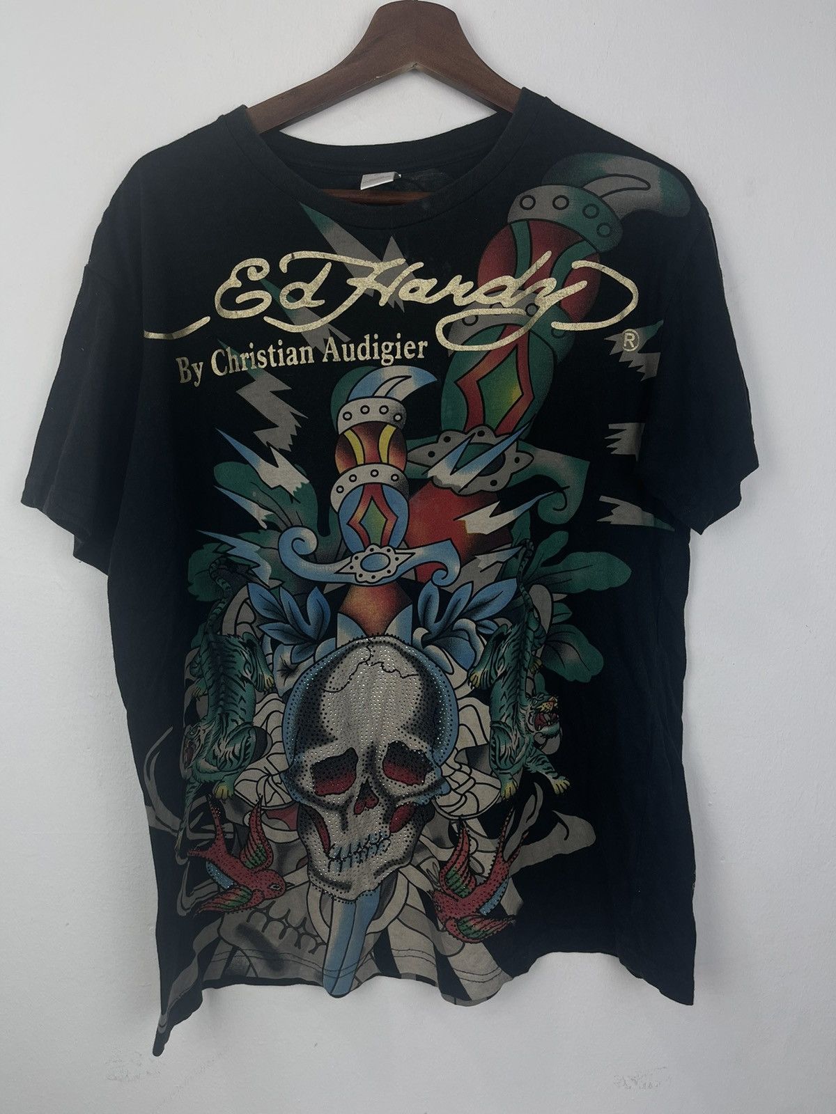 Christian Audigier ed hardy big skull tee Size US XL / EU 56 / 4 - 1 Thumbnail