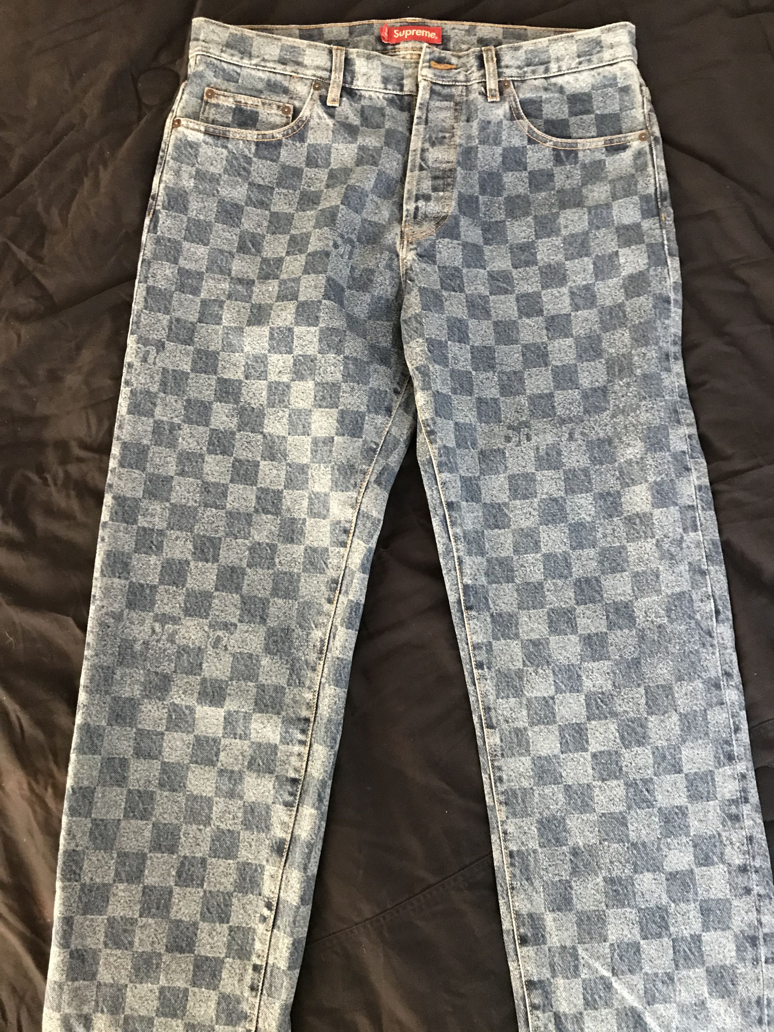 Supreme Supreme Regular Jean Washed Checkerboard | Grailed