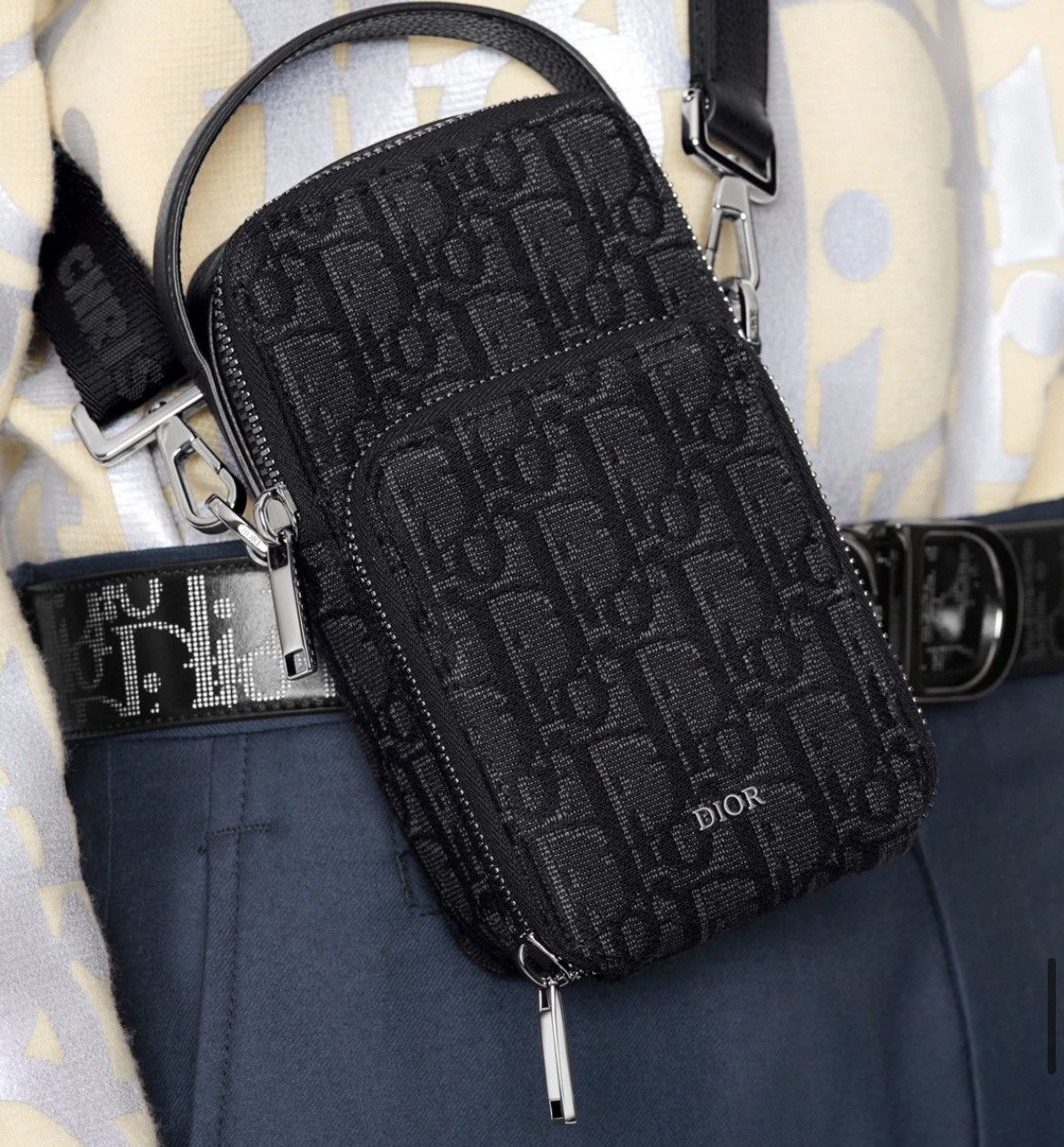 Dior Dior Black Oblique Crossbody Bag Pouch Size ONE SIZE - 3 Thumbnail