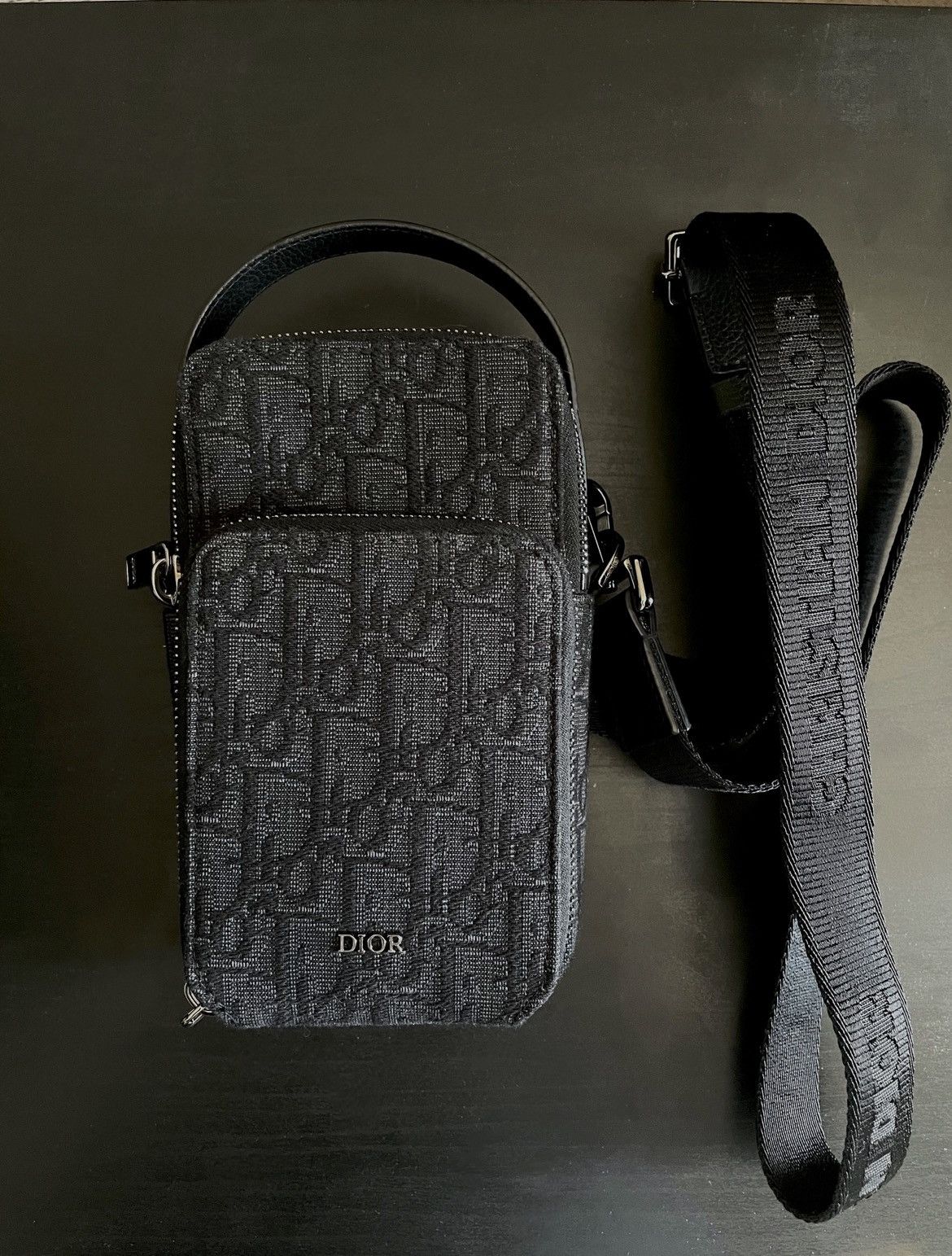 Dior Black Oblique Crossbody Bag Pouch, Men's
