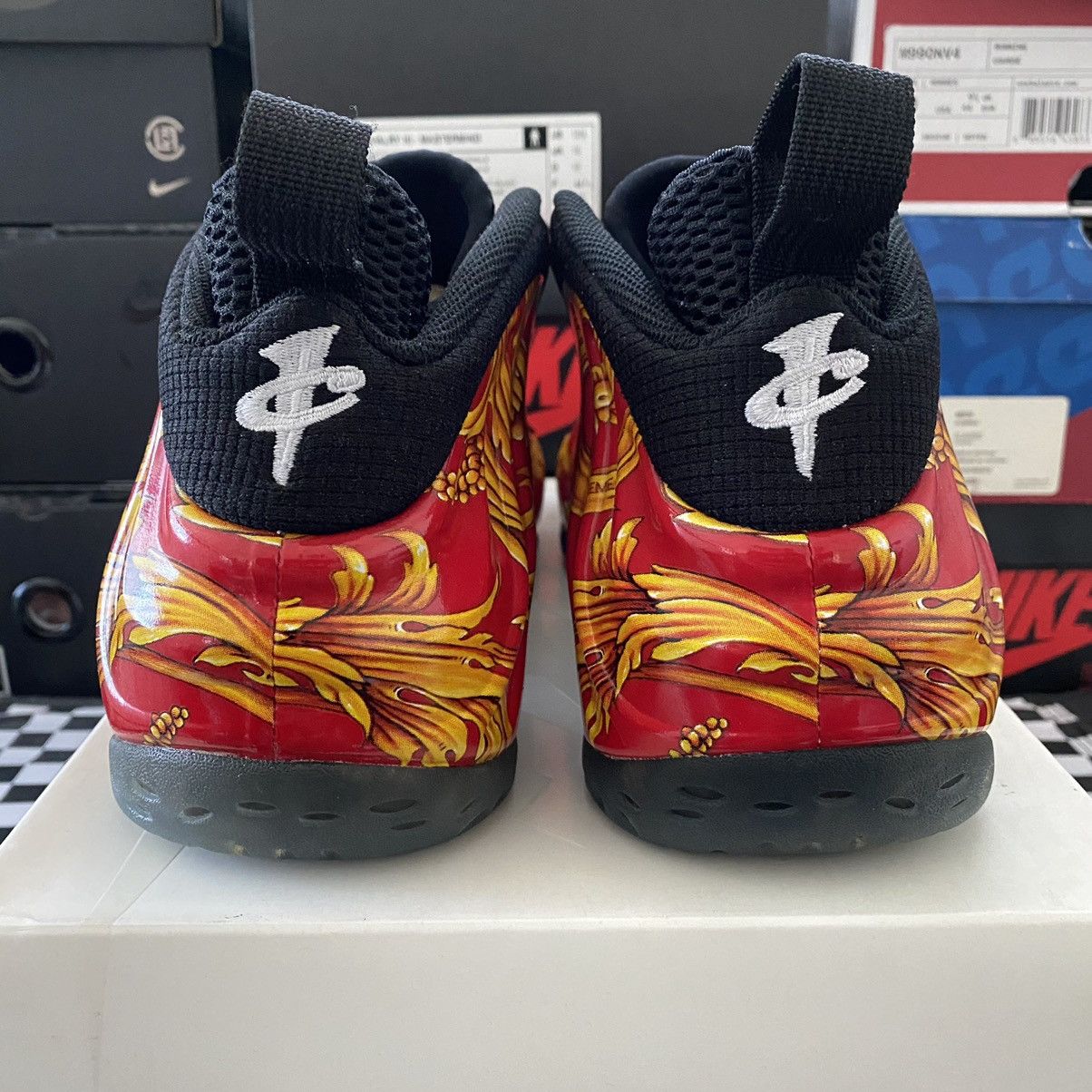 Supreme x Nike Air Foamposite One SP 2014 Red/Gold Size 10