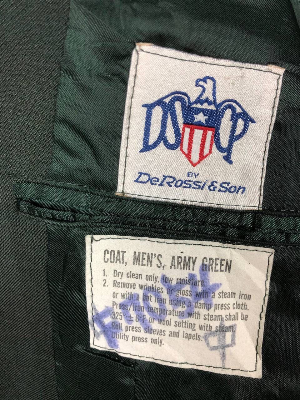 Vintage Vintage Army Official DeRossi & Son Size 42L - 4 Thumbnail