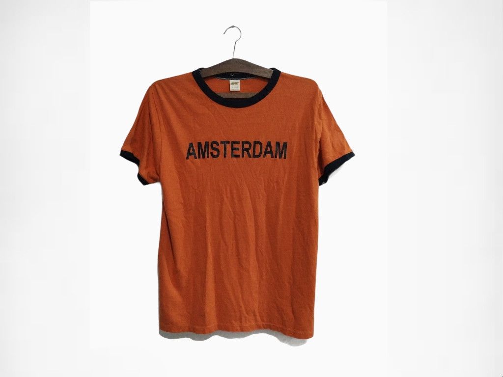 Russell Athletic Vintage Single Stitch Amsterdam Ringer Tshirt Size US L / EU 52-54 / 3 - 1 Thumbnail