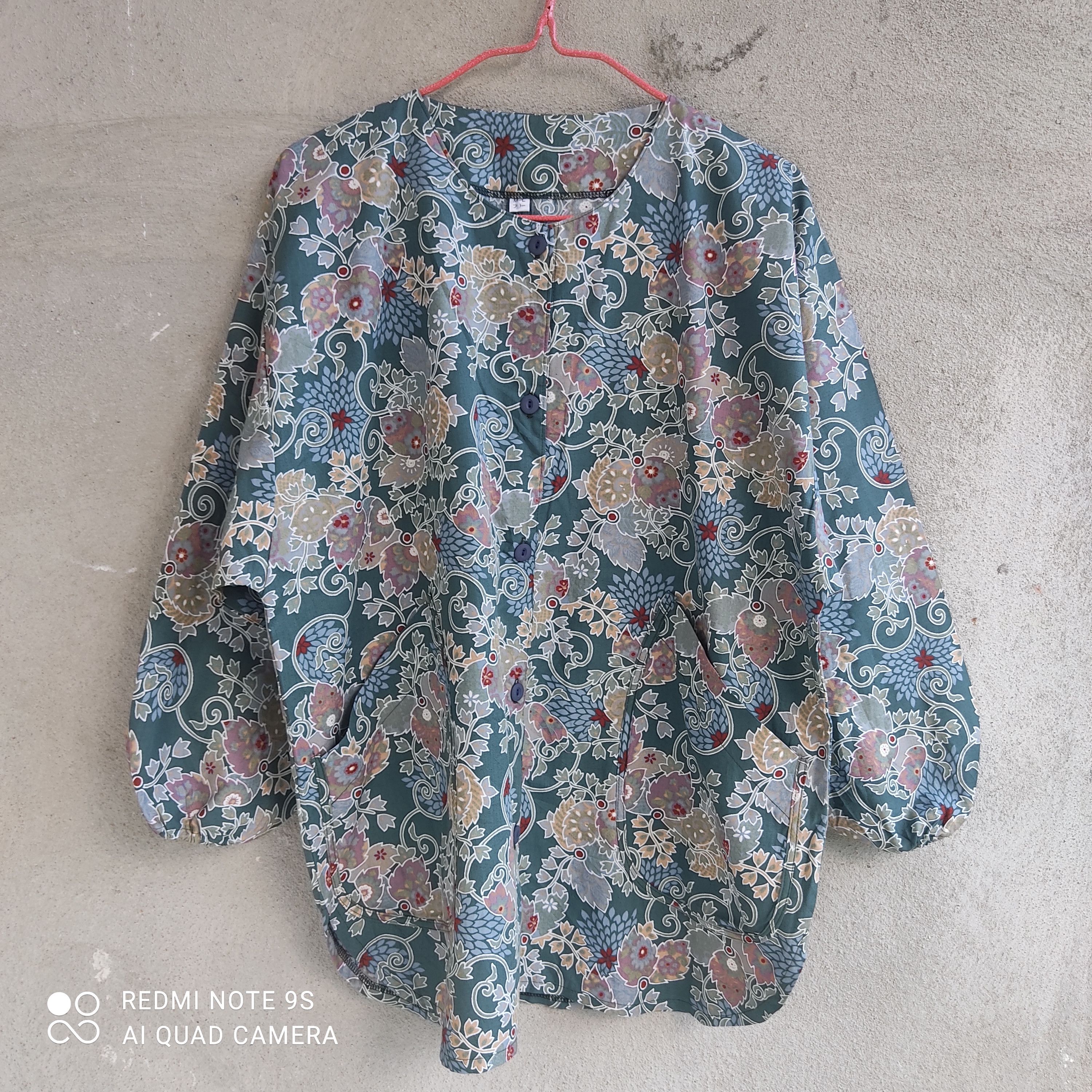 image of Flower Art Full Print Flannel in Blue, Men's (Size XL)