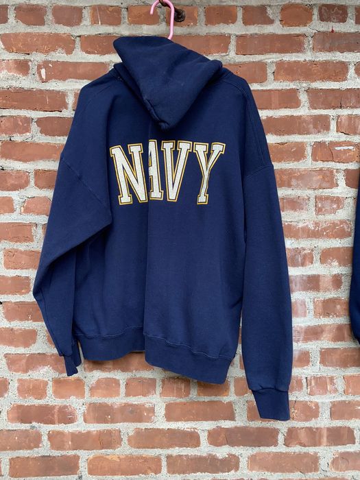 Navy boot shop camp hoodie