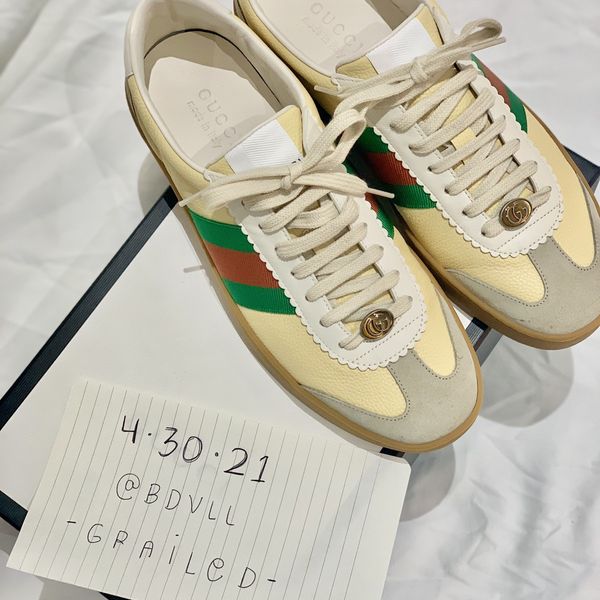 g74 leather sneaker with web
