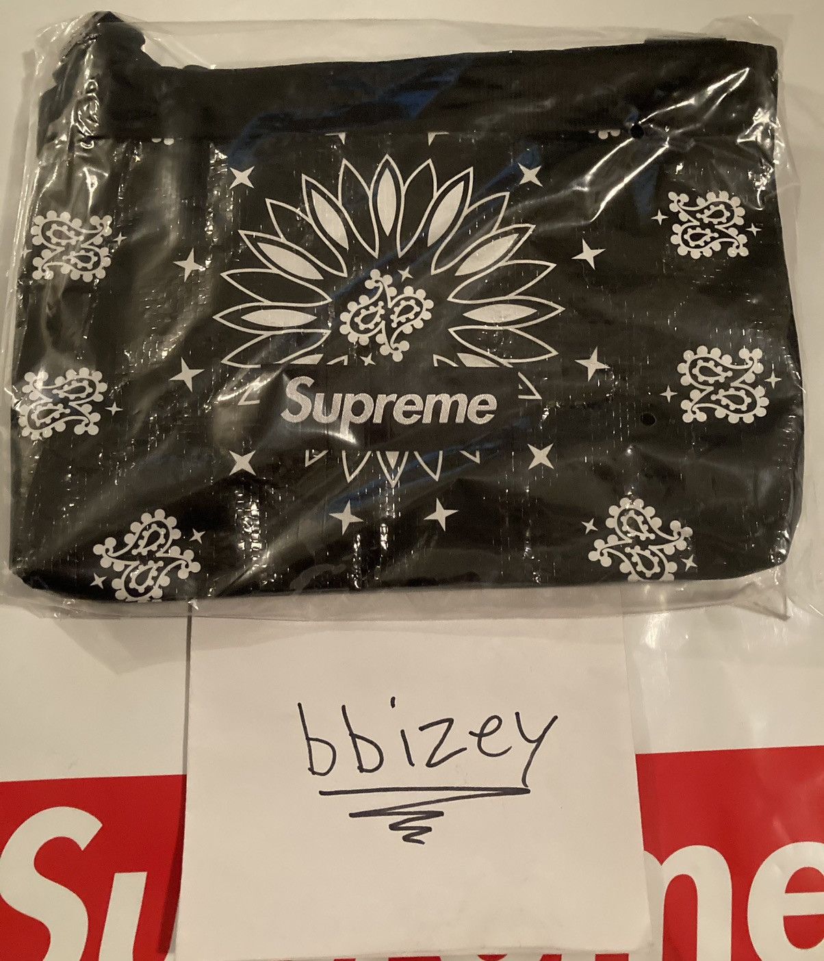 Supreme Bandana Tarp Side Bag Black
