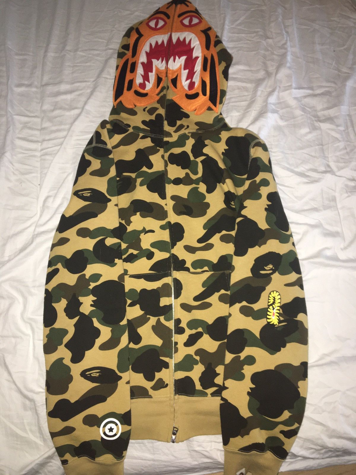 Bape Bape Tiger Shark Full Zip - 1st Camo Yellow | Grailed