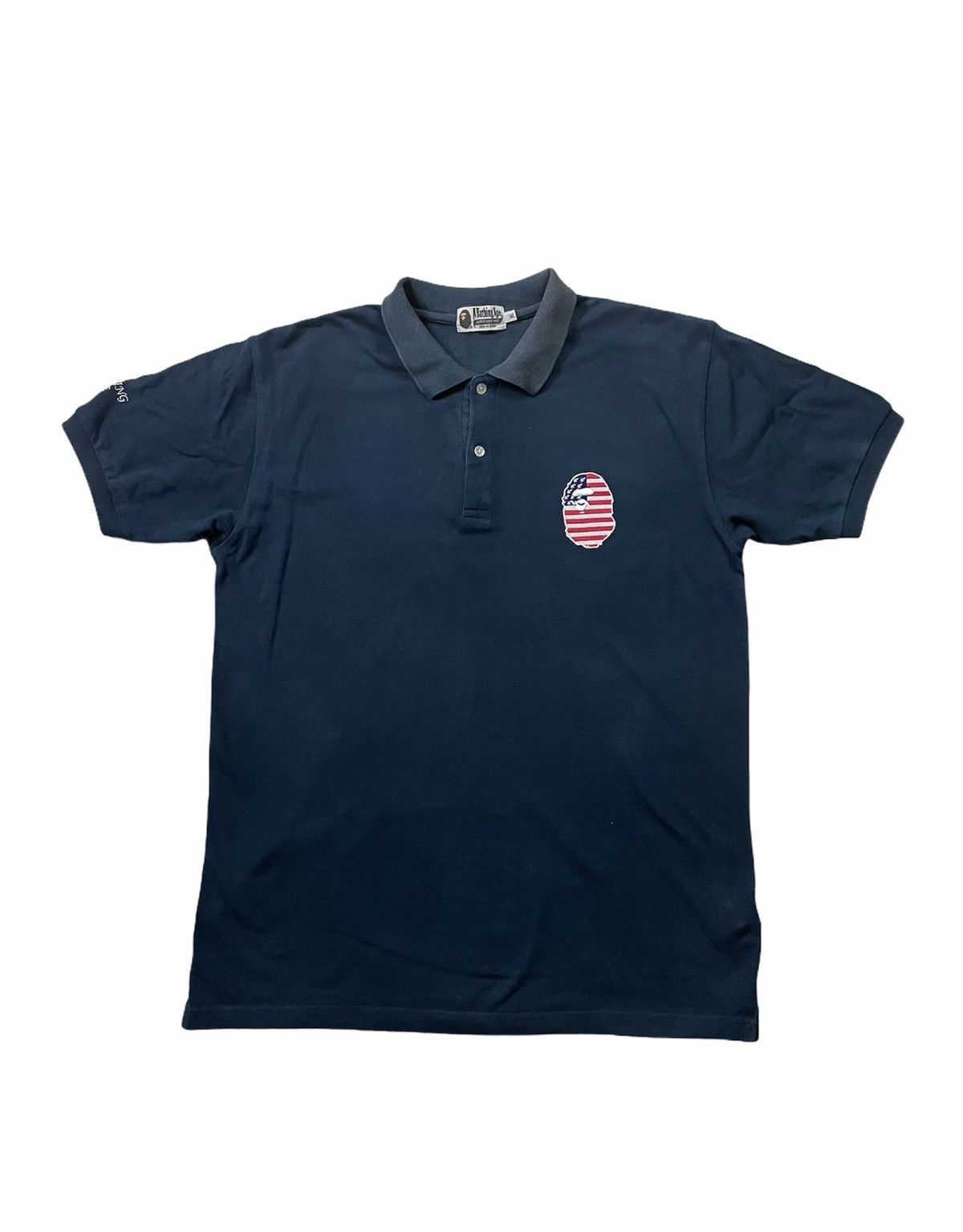 Bape Bape American Flag Logo Polo Tshirt | Grailed