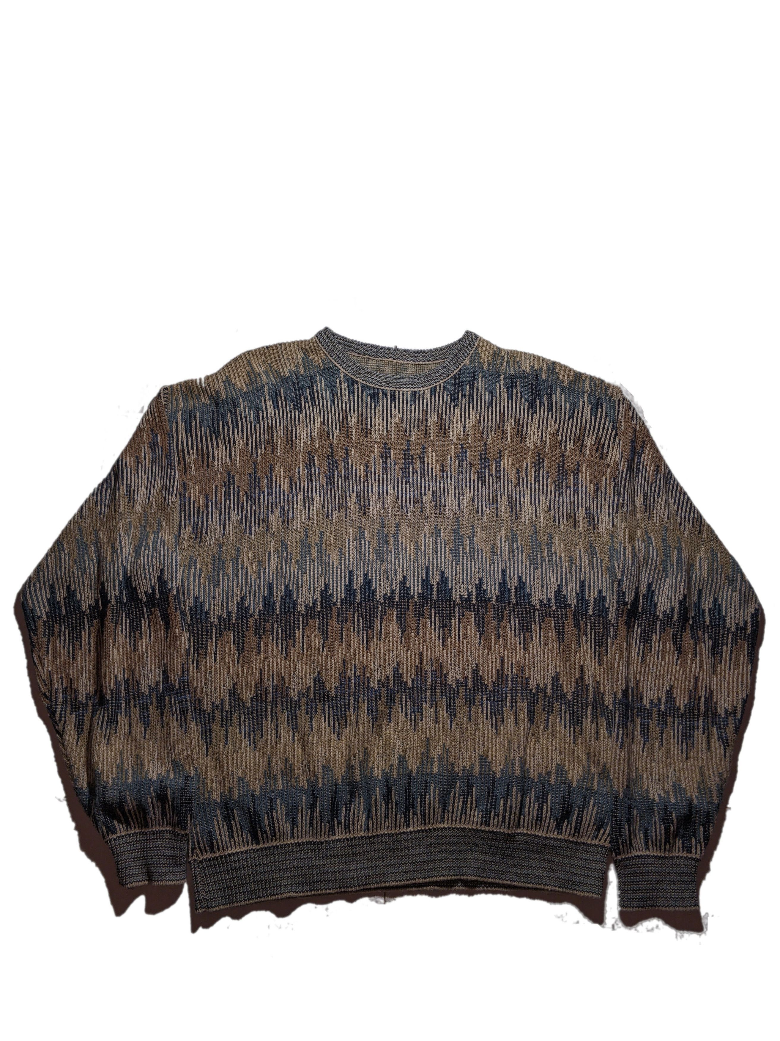 Large Multicolor Vintage 1990s USA Knitted Grandma Sweater