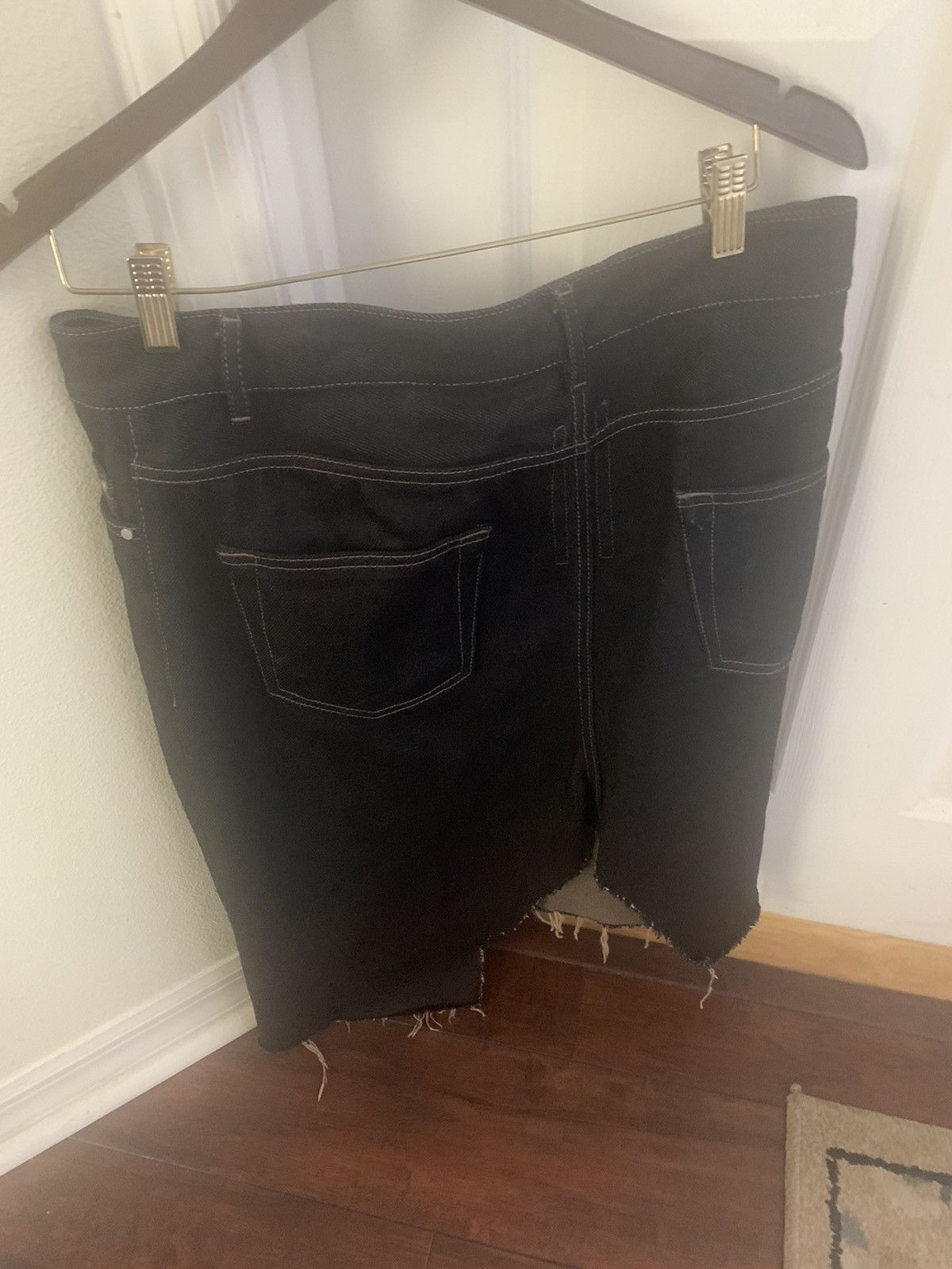 Rick Owens Denim/Jean Shorts Skirt (Pantaloni in Denim) Black 31 Size US 31 - 4 Thumbnail