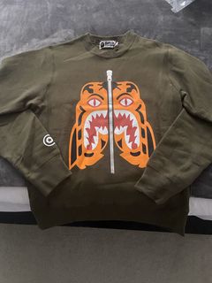 Bape Bape x Undefeated Tiger Shark Half Crewneck | Grailed