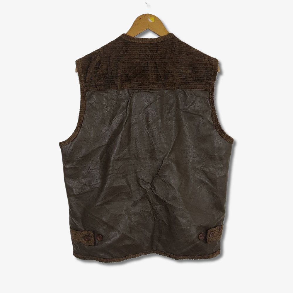 Designer Fernand Razzini Italy Designer Leather Corduroy Vest Jacket Size US M / EU 48-50 / 2 - 2 Thumbnail