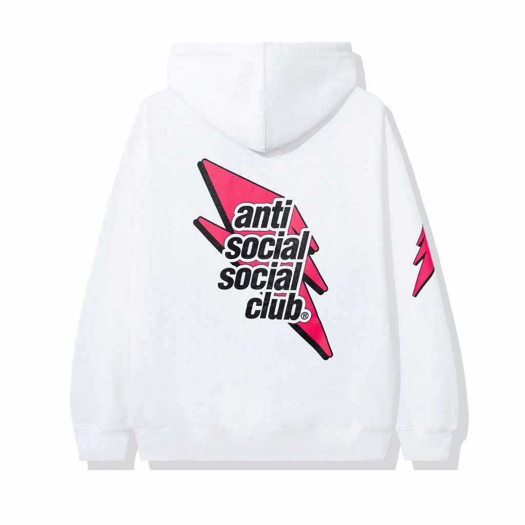 Anti Social Social Club DS ASSC Careless Pink Bolt White Hoodie BAPE KITH KAWS FOG Size US L / EU 52-54 / 3 - 7 Thumbnail