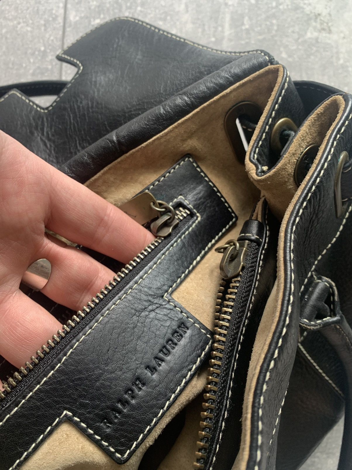 Leather Ralph Lauren black full cow leather bag Size ONE SIZE - 10 Thumbnail