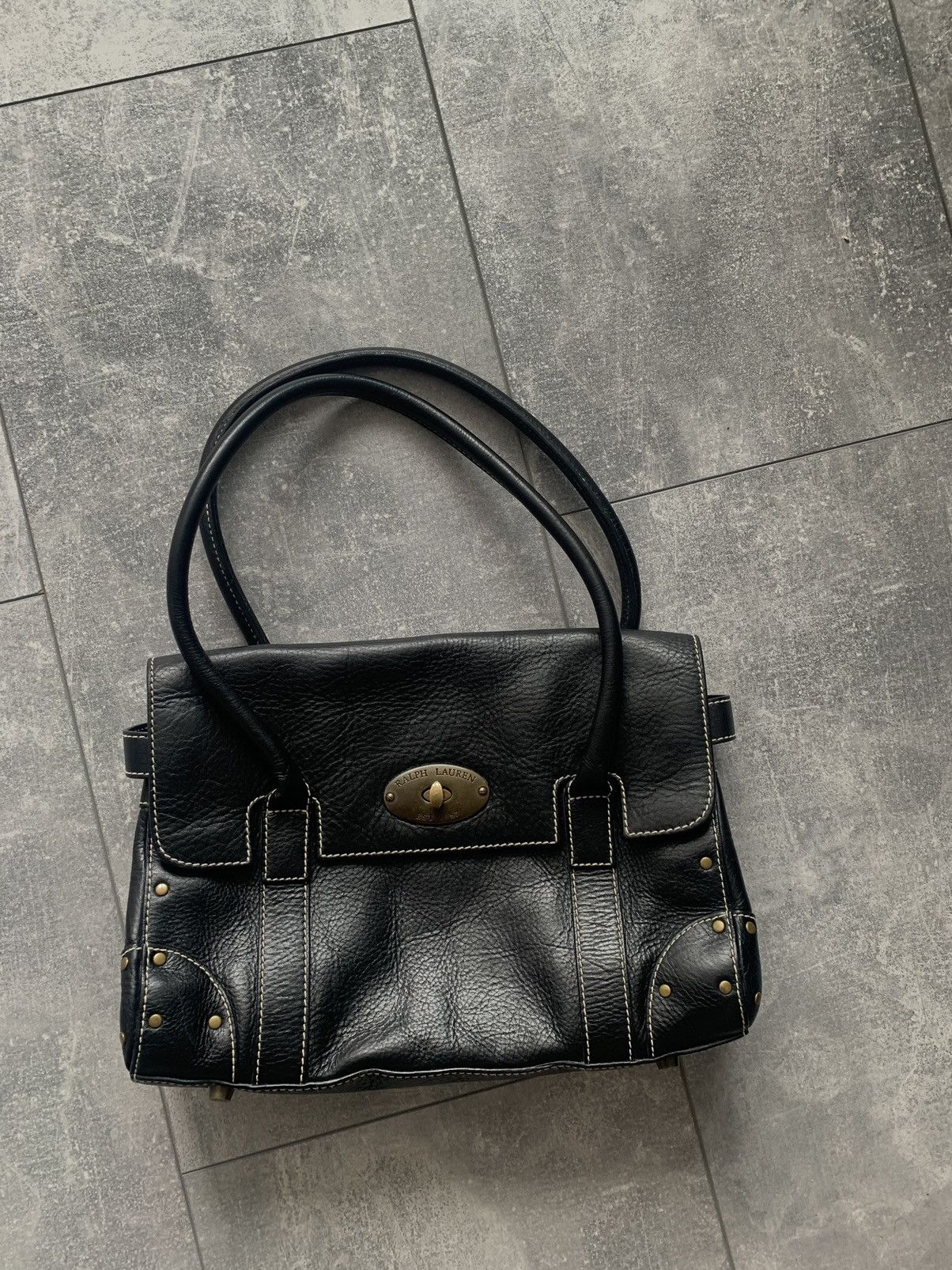 Leather Ralph Lauren black full cow leather bag Size ONE SIZE - 1 Thumbnail