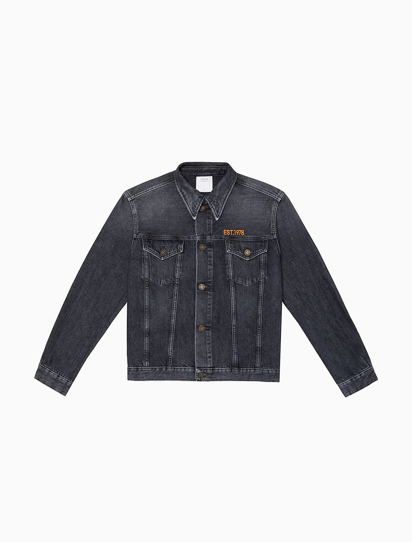 Calvin Klein 205W39NYC EST. 1978 Comet Grey Denim Trucker Jacket Size US L / EU 52-54 / 3 - 1 Thumbnail