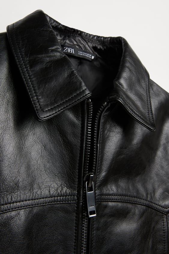 Zara BUFFALO LEATHER JACKET Size US M / EU 48-50 / 2 - 3 Thumbnail