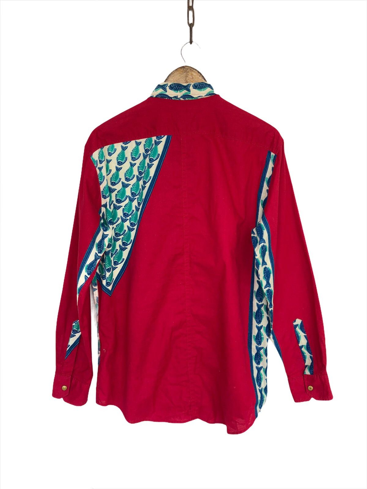 Art Comes First × Paul Smith 🏴󠁧󠁢󠁥󠁮󠁧󠁿 Made Fish Jacquard Patchwork Western Shirt Size US L / EU 52-54 / 3 - 4 Thumbnail