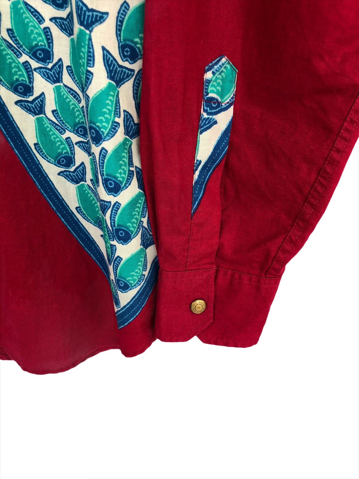 Art Comes First × Paul Smith 🏴󠁧󠁢󠁥󠁮󠁧󠁿 Made Fish Jacquard Patchwork Western Shirt Size US L / EU 52-54 / 3 - 5 Thumbnail