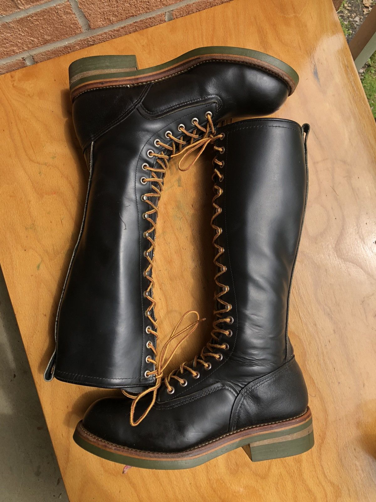 Red Wing Red Wing 650 16 Black Chrome Leather Lineman Grailed